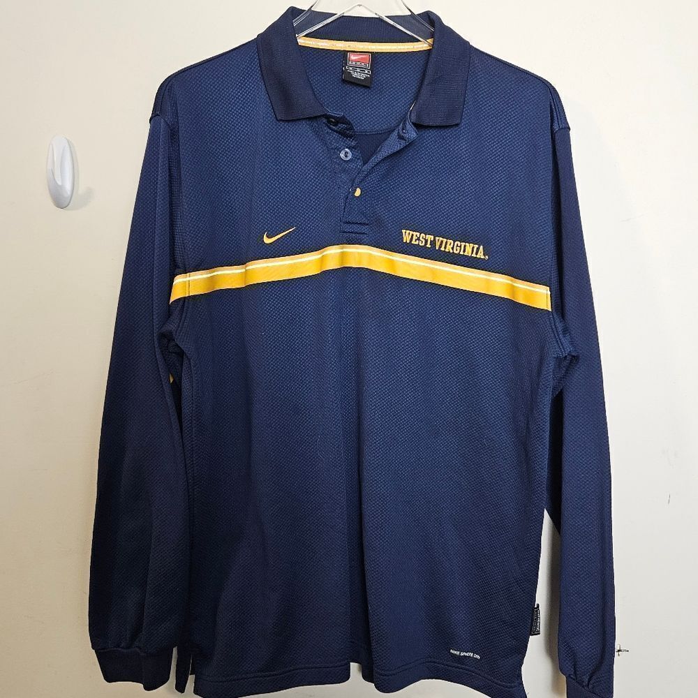 Nike Sphere Dry West Virginia University Men’s long sleeve polo shirt Large